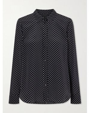 Nili Lotan Gaia Polka-Dot Silk-Crepe De Chine Shirt - Blue