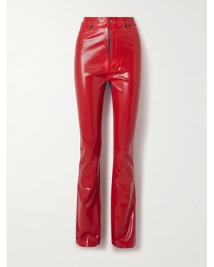 Acne Studios Skinny-Leg Distressed Coated-Denim Trousers - Red