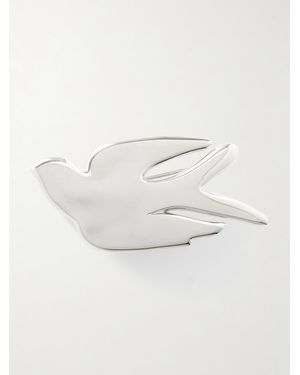 Jil Sander Silberfarbene Brosche - Weiß