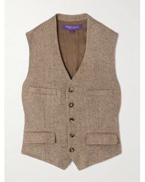 Ralph Lauren Holland Weste Aus Leinen-Tweed Und Satin - Natur