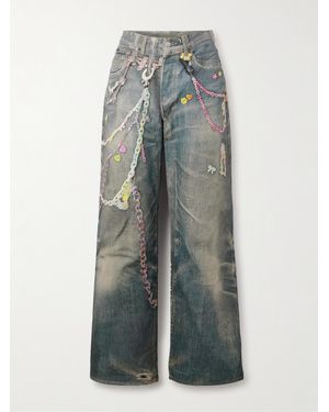 Acne Studios Printed Wide-Leg Jeans - Blue