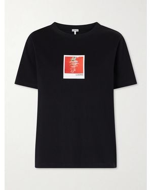 Loewe Appliquéd Cotton-Jersey T-Shirt - Black
