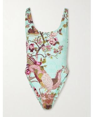 Skims Roberto Cavalli Signature Swim Scoop Neck One Piece – Fagianella – Badeanzug - Weiß