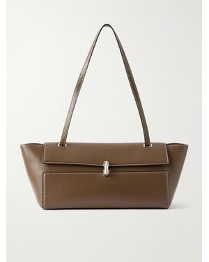 SAVETTE Symmetry Trapeze Leather Shoulder Bag - Natural
