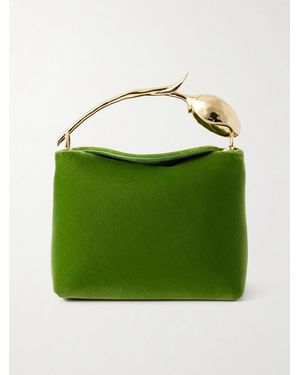 Erdem Bloom Mini Velvet Clutch - Grün