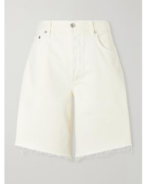 Citizens of Humanity Ayla Frayed Denim Shorts - White