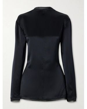 TOVE Beau Open-Back Tie-Detailed Silk Blouse - Black