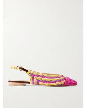 Gabriela Hearst Strength Crocheted-Raffia Ballet Flats - Pink