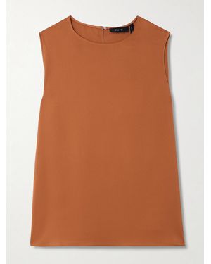 Theory Silk-Satin Top - Brown