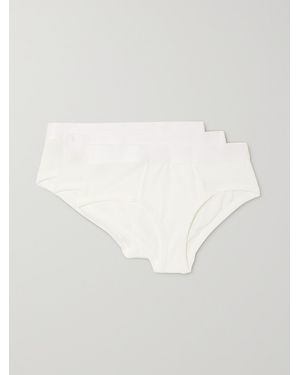 CDLP Net Sustain Set Of Three Stretch-Tencel Lyocell Briefs - White