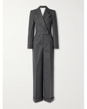 Givenchy Wrap-Effect Grain De Poudre Wool Jumpsuit - Grey