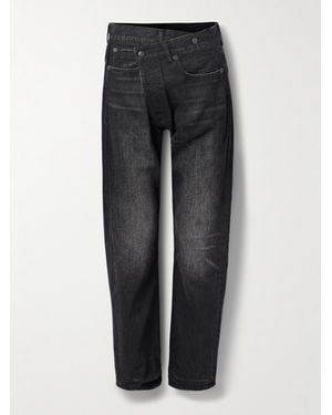 R13 Crossover Asymmetrische, Halbhohe Boyfriend-Jeans - Blau