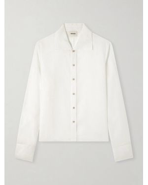 KHAITE Jaylin Cotton And Silk-Blend Shirt - White