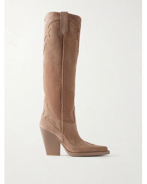 Paris Texas El Dorado Suede Knee-High Boots - White