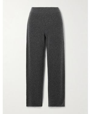 FALKE Cropped Wool Straight-Leg Pants - Gray