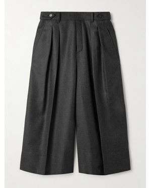 Saint Laurent Bermudashorts Aus Kaschmir Mit Falten - Schwarz