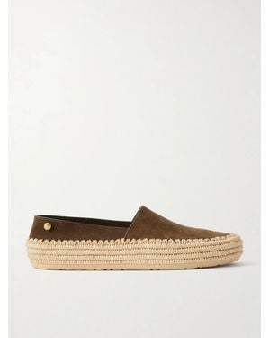Loewe Paula's Ibiza Rio Suede And Raffia Espadrilles - White