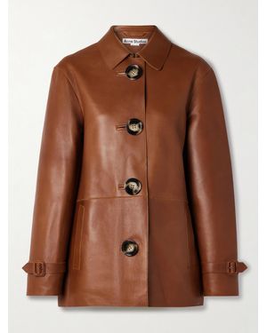 Acne Studios Paneled Leather Jacket - Brown