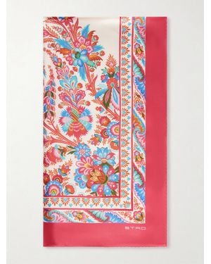 Etro Norma Paisley-Print Silk-Twill Scarf - Red