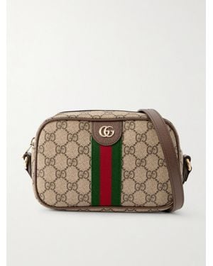Gucci Ophidia Mini Webbing And Leather-Trimmed Printed Coated-Canvas Shoulder Bag - Multicolour