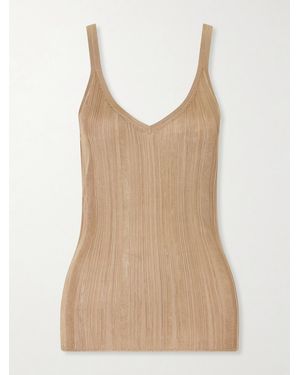 Gabriela Hearst Drevan Ribbed-Knit Silk Tank - Natural