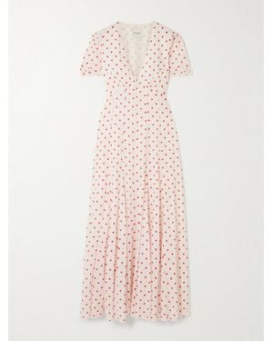 Posse Paloma Polka-Dot Tencel Lyocell And Cotton-Blend Voile Maxi Dress - Pink
