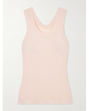 Norma Kamali Racer Stretch-Jersey Tank - Pink