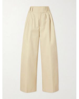 Altuzarra Wilson Pleated Wide-Leg Cotton Trousers - Natural