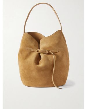 Liffner Buckled Suede Bucket Bag - Natur