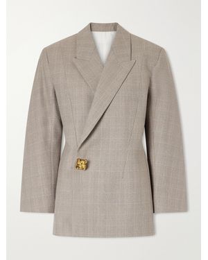 Bottega Veneta Prince Of Wales Wool Blazer - Natural