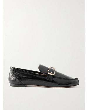 Jamie Haller Buckled Glossed-Leather Loafers - Schwarz