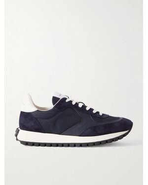 Gianvito Rossi Gravel Suede, Leather And Shell Sneakers - Blue