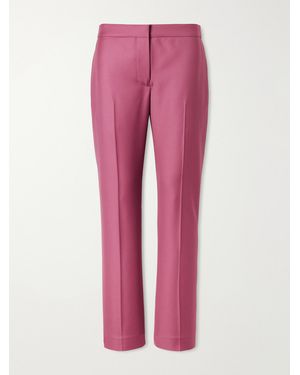 McQueen Wool Straight-Leg Pants - Pink