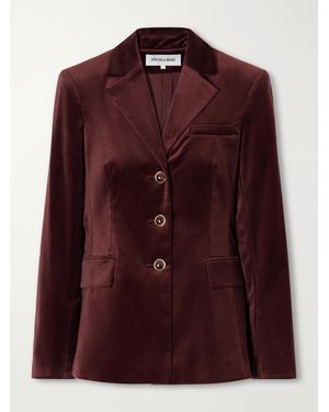 Veronica Beard Raelynn Dickey Cotton-Blend Velvet Jacket - Purple