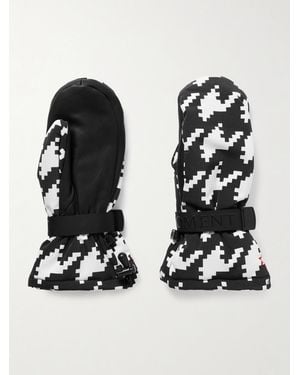 Perfect Moment Davos Two-Tone Printed Padded Shell And Leather Mittens - Black