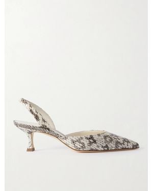 Manolo Blahnik Carolyn 50 Slingback-Pumps Aus Elapheleder - Natur