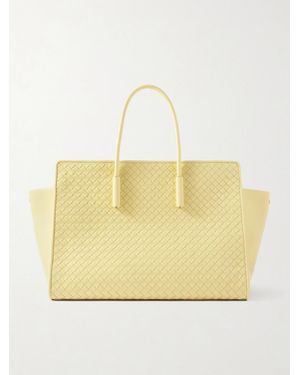 Bottega Veneta Barbara Intrecciato Leather Tote - Yellow