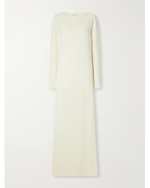 Kallmeyer Rhea Cotton-Blend Knitted Maxi Dress - White