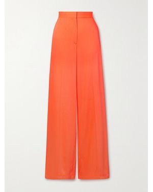Christopher John Rogers Twill Wide-Leg Trousers - Orange