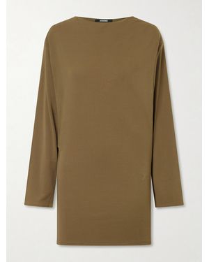 Jacquemus The Mistral Open-Back Draped Jersey Mini Dress - Natural