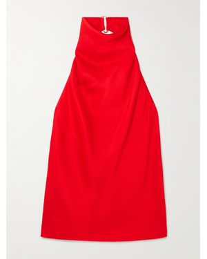 Stella McCartney Neckholder-Oberteil Aus Satin Mit Falten - Rot