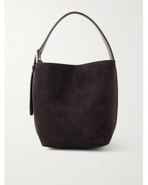 TOTEME Belted Suede Tote - Black