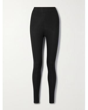 ATM Ribbed Stretch-Modal Jersey Leggings - Schwarz