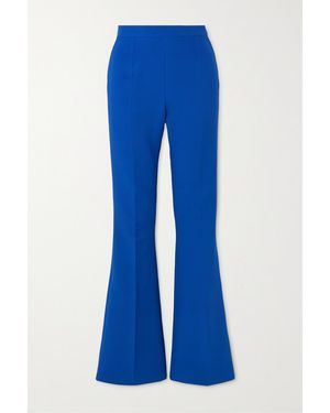 Safiyaa Alexa Stretch-Crepe Flared Trousers - Blue