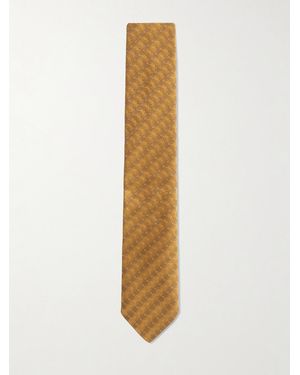 Dries Van Noten Silk-Jacquard Tie - White