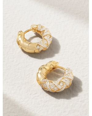 Yvonne Léon Ananas Creolen Aus 9 Karat Mit Diamanten - Mettallic