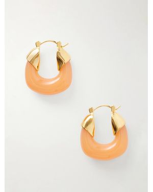 Lizzie Fortunato Tangerine-Tone Resin Hoop Earrings - Metallic