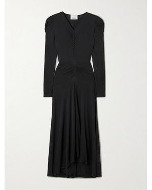 Isabel Marant Nejma Asymmetrisches Midikleid Aus Stretch-Jersey Mit Raffungen - Schwarz