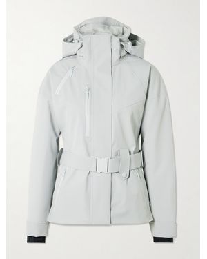 CORDOVA Cascade Appliquéd Belted Stretch Hooded Ski Jacket - Gray