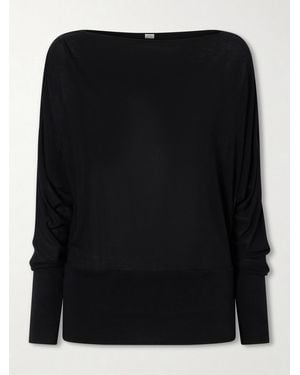 TOTEME Boatneck Jersey Top - Black